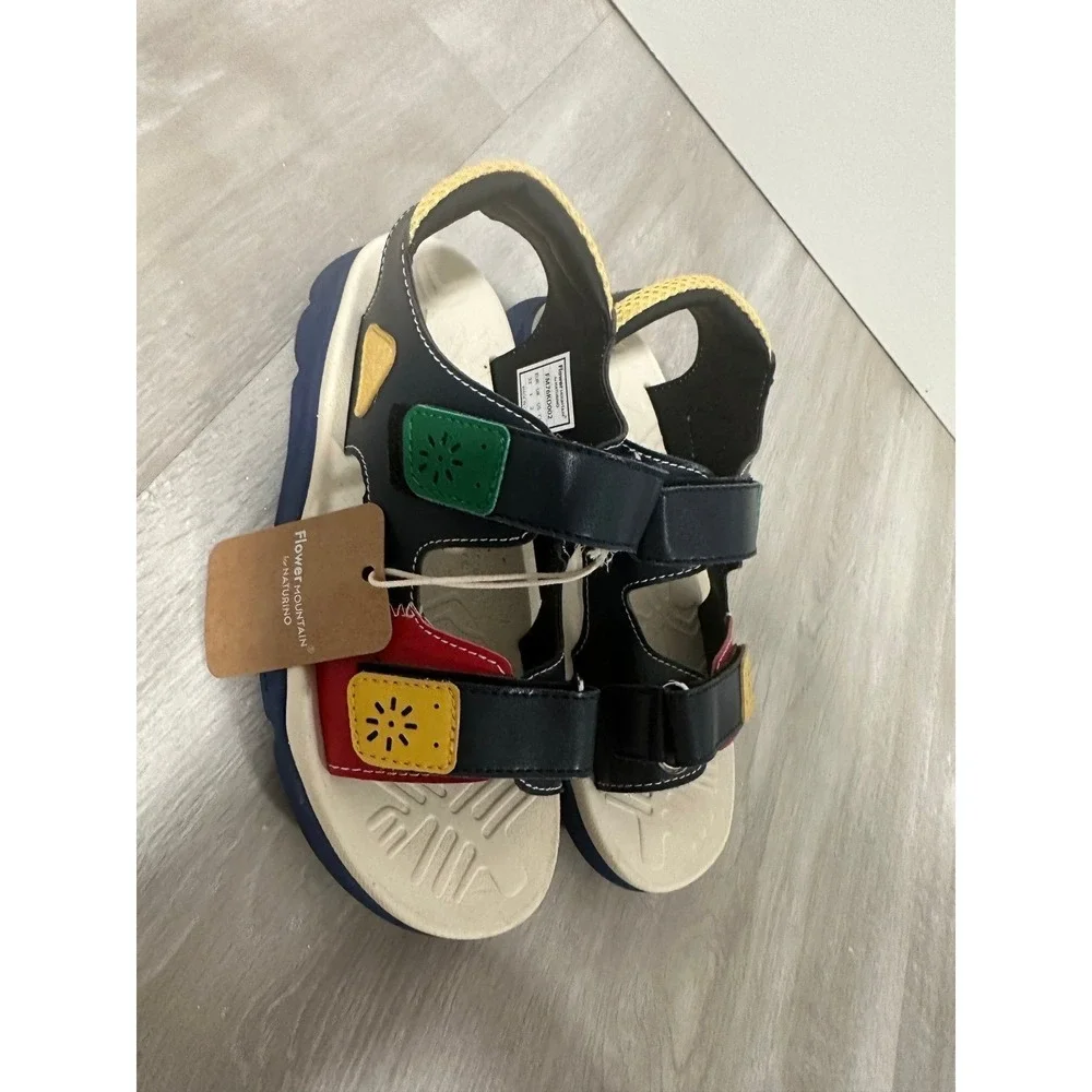 Flower Mountain Naturino‎ Sandals Kids 2 Navy Multi New FM76KD002 Colorblock